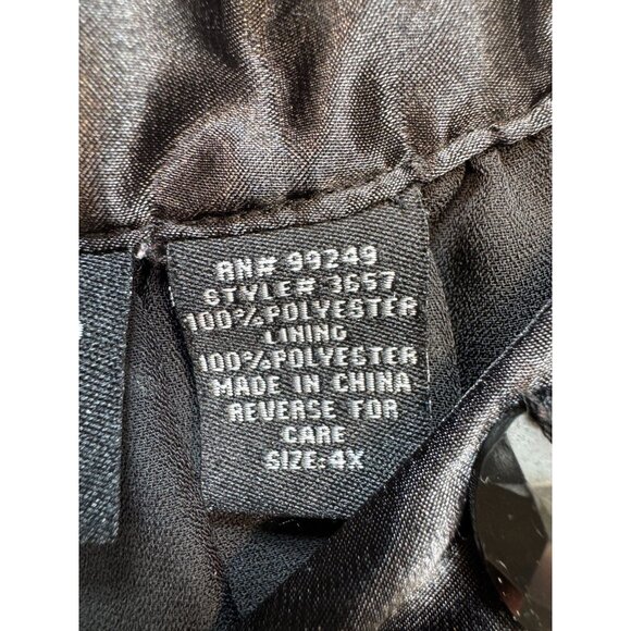 Maggie Barnes Womens Tunic Top Size 4X Black White Polka Dot Beaded Satin - Picture 3 of 16